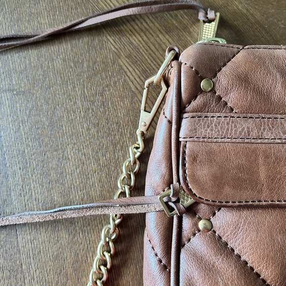 Rebecca Minkoff brown quilted leather crossbody purse bag gold hardware - Picture 16 of 16